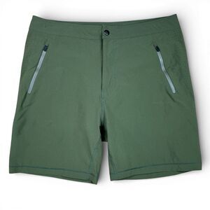 Mack Weldon 4-Way Active Shorts Men's XL Army Green Perforated Hiking Vented